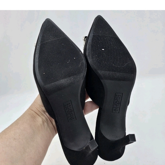 Alfani Womens Selinah Mules Kitten Mid Heel Microsuede Embellished Black 6M - Picture 14 of 14